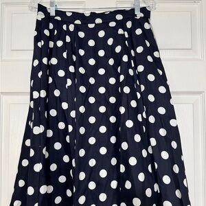 Eva Rose Black & White Polka Dot Skirt Size Large Made in USA NWT